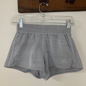 Adidas: Women’s Gray Aeroready Athletic Shorts, Size XXS